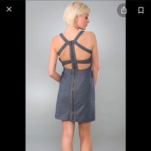 Charlotte Ronson Denim back zipper Cutout Dress